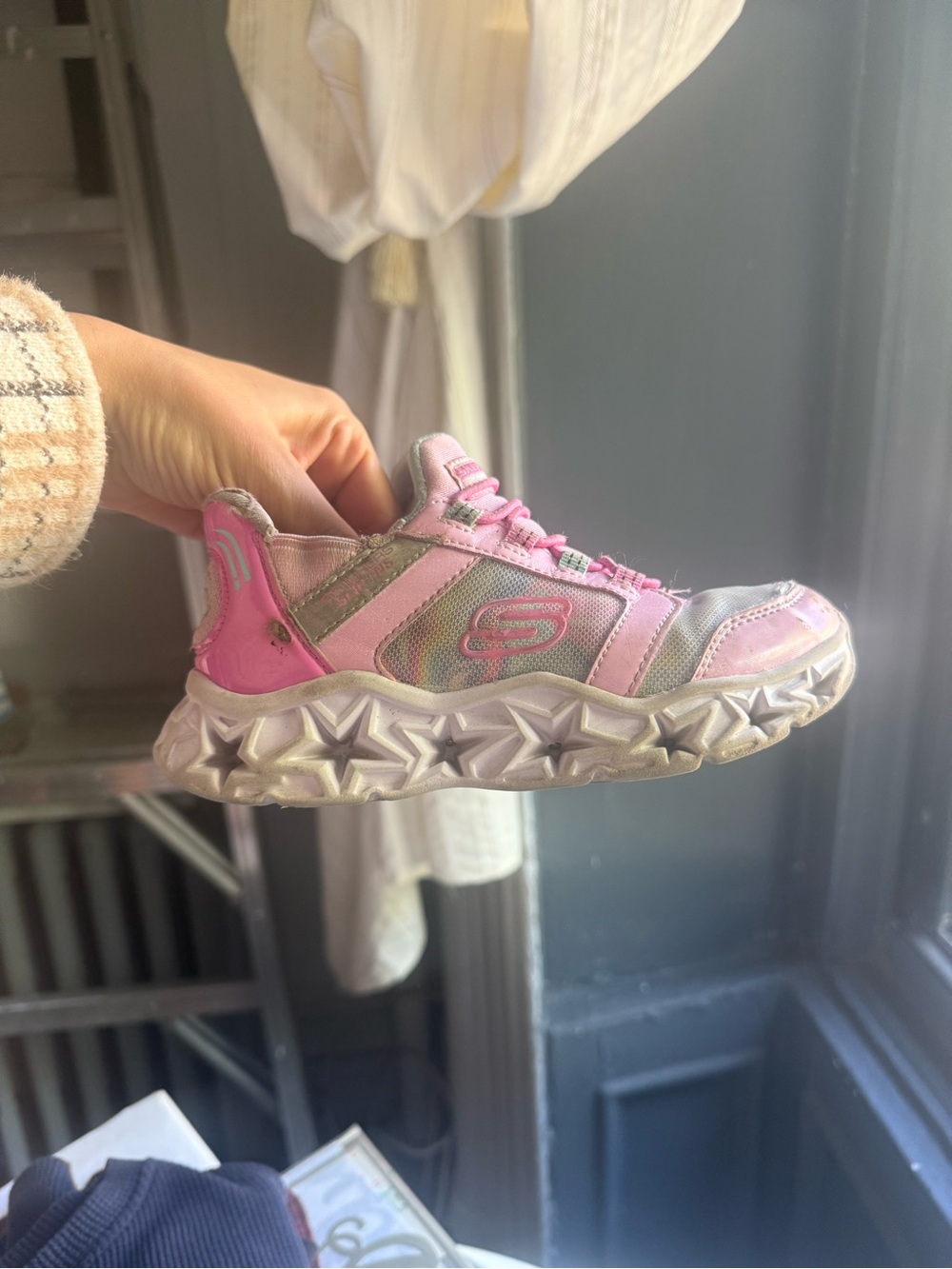 Skechers Kids Pink Glitter Star-Trim Sneaker